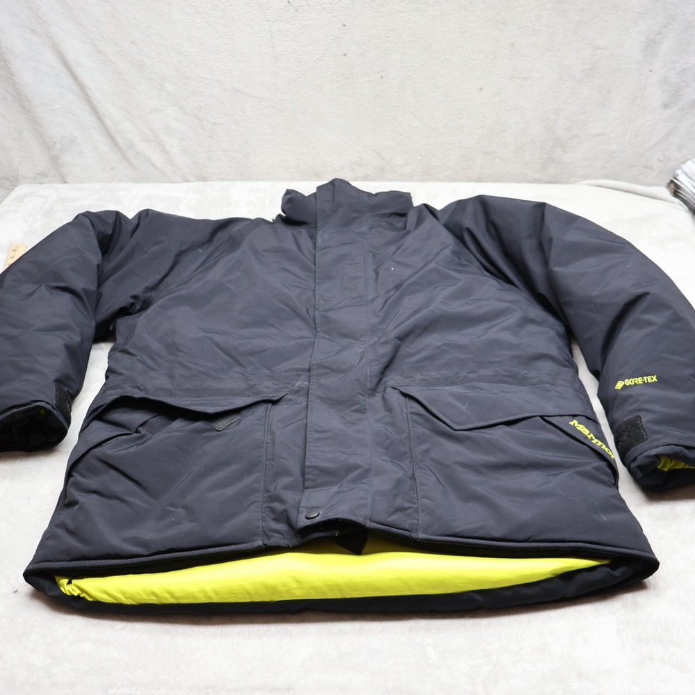 Marmot Down Jacket Mens Large Black Mammoth Parka Gore-Tex Weterproof Insulated